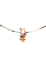 
              Gold plumeria cz pendant  with chain（small）
            