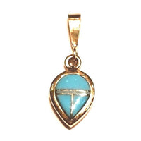 Gold turquoise pendant