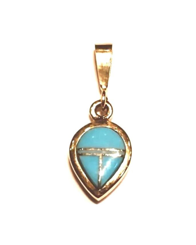 Gold turquoise pendant