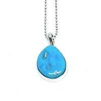 Silver turquoise pendant with chain