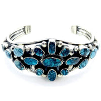 Silver turquoise bangle 6.5inch