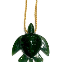 Green jade honu shape necklace