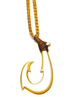 
              Yellow pearl shell fish hook necklace（Medium）
            