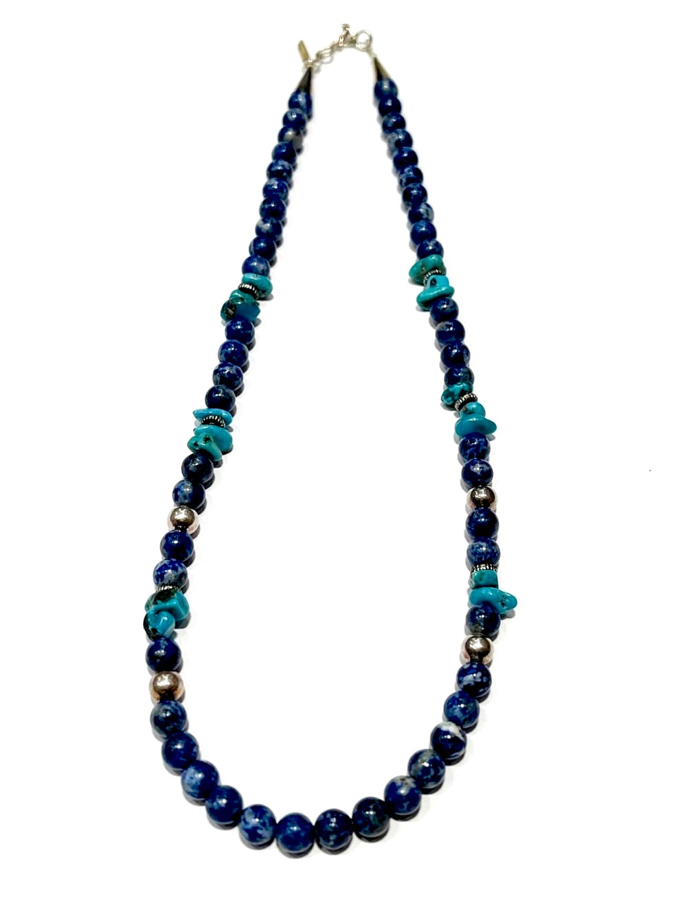 Denim lapis & turquoise necklace 18.5inch