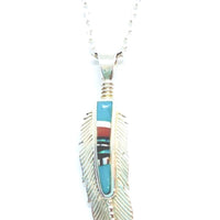 Silver feather pendant with chain 20inch