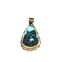 Gold turquoise pendant