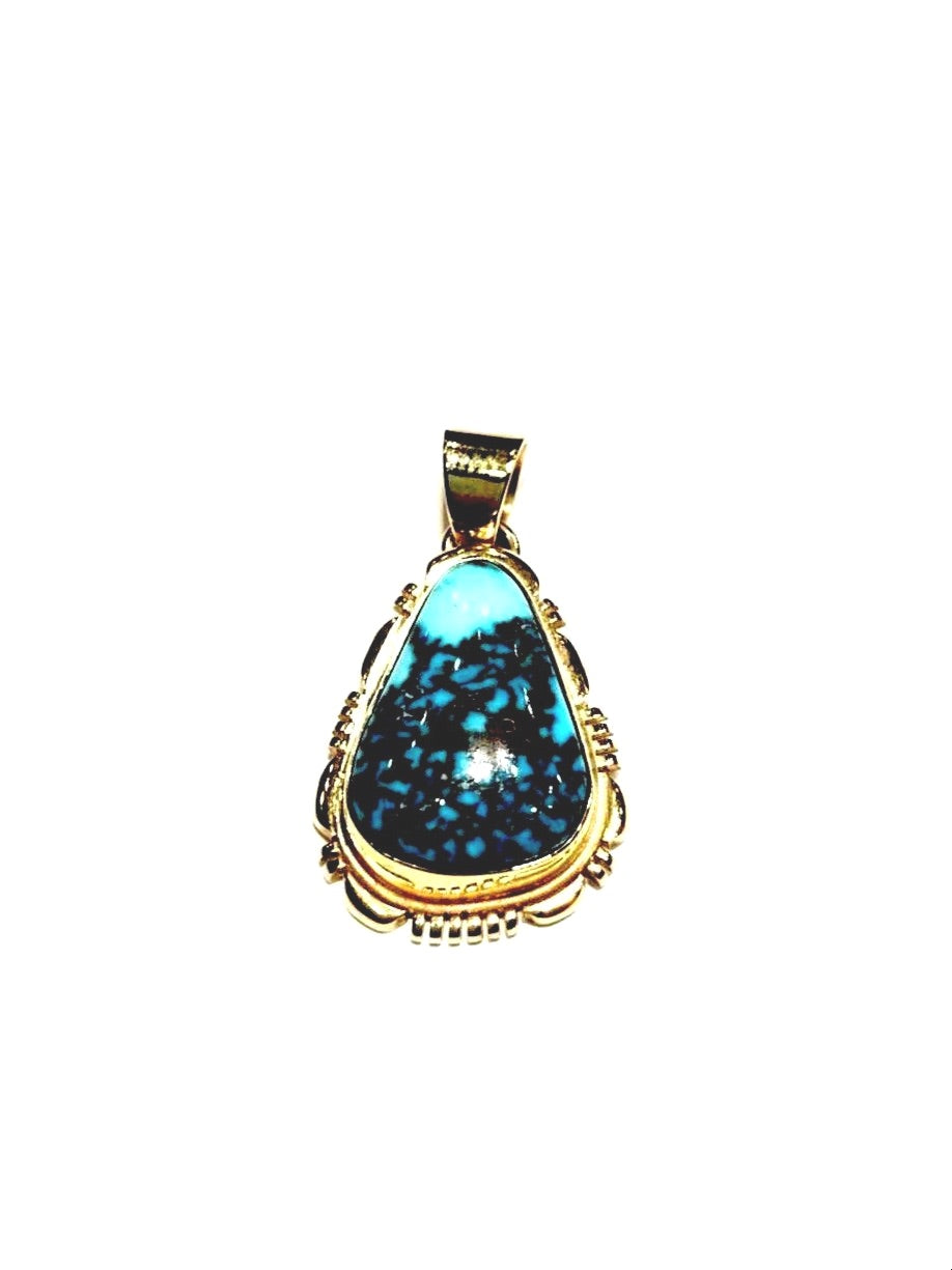 Gold turquoise pendant