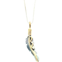 Silver feather  pendant with chain 18 inch