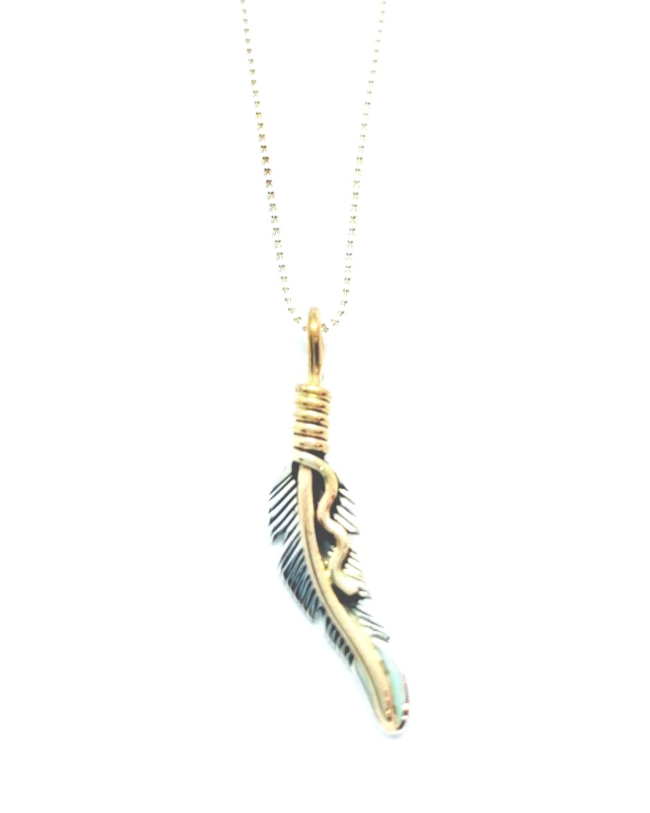 Silver feather  pendant with chain 18 inch