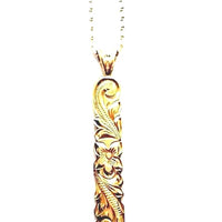 Gold cut out 6mm 1" 1/4" pendant with chain