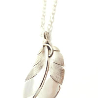 Silver feather  pendant with chain