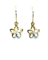 
              Gold plumeria with cz earring
            