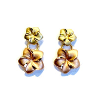 Gold plumeria earring