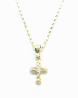 
              Gold cross diamond pendant with chain
            