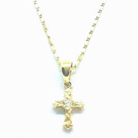 Gold cross diamond pendant with chain