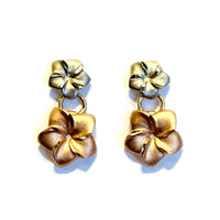 Gold plumeria earring