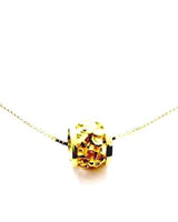 
              Gold plumeria pendant  with chain
            