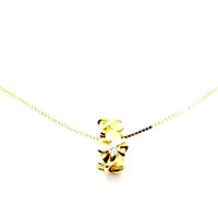 Gold plumeria cz pendant  with chain（small）