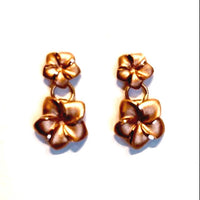 Gold plumeria earring