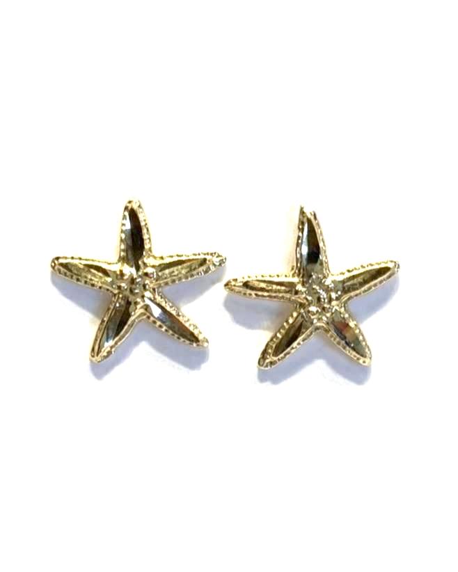 Gold starfish shape earring