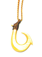 
              Yellow pearl shell fish hook necklace（Medium）
            