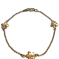 Gold plumeria bracelet 7inch