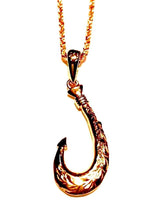 
              Pink gold fish hook necklace with chain
            