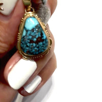 Gold turquoise pendant