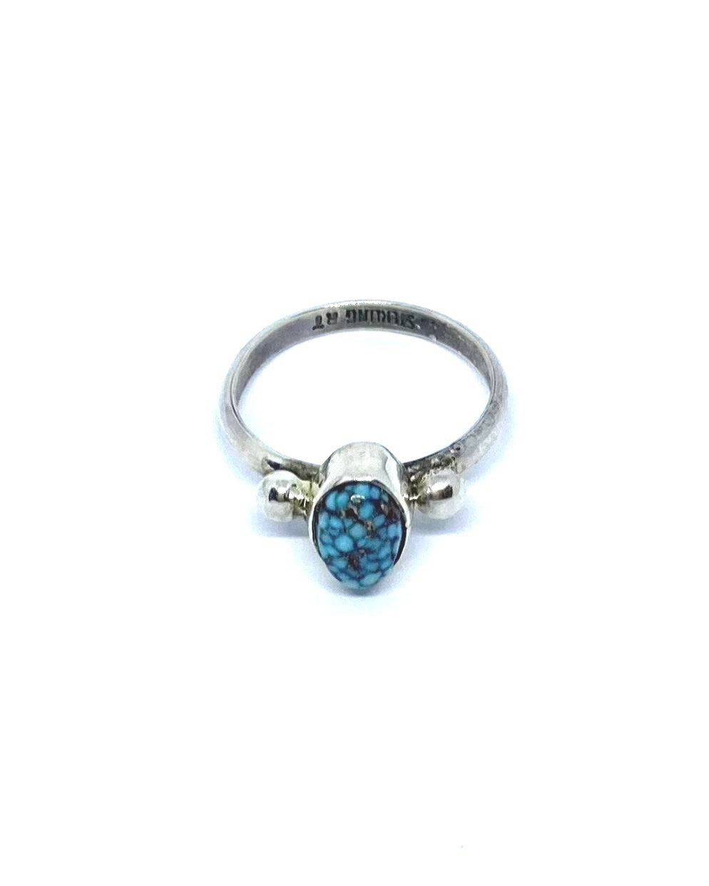Silver turquoise ring  (Japan size 15）
