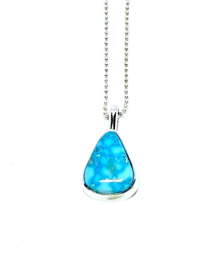 Silver turquoise pendant with chain