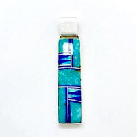 Silver turquoise & lapis pendant