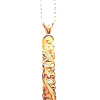 Gold cut out 6mm 1" 1/4" pendant with chain