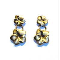 Gold plumeria earring