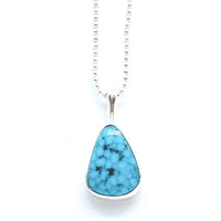 Silver turquoise pendant with 16 inch chain