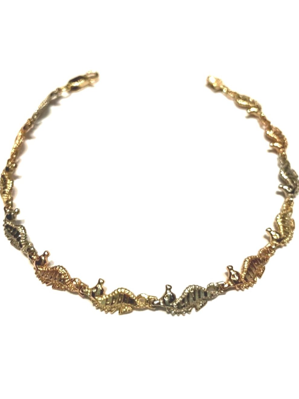 Gold seahorse shape bracelet  7.5inch