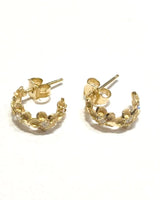 
              Gold plumeria with cz earring
            