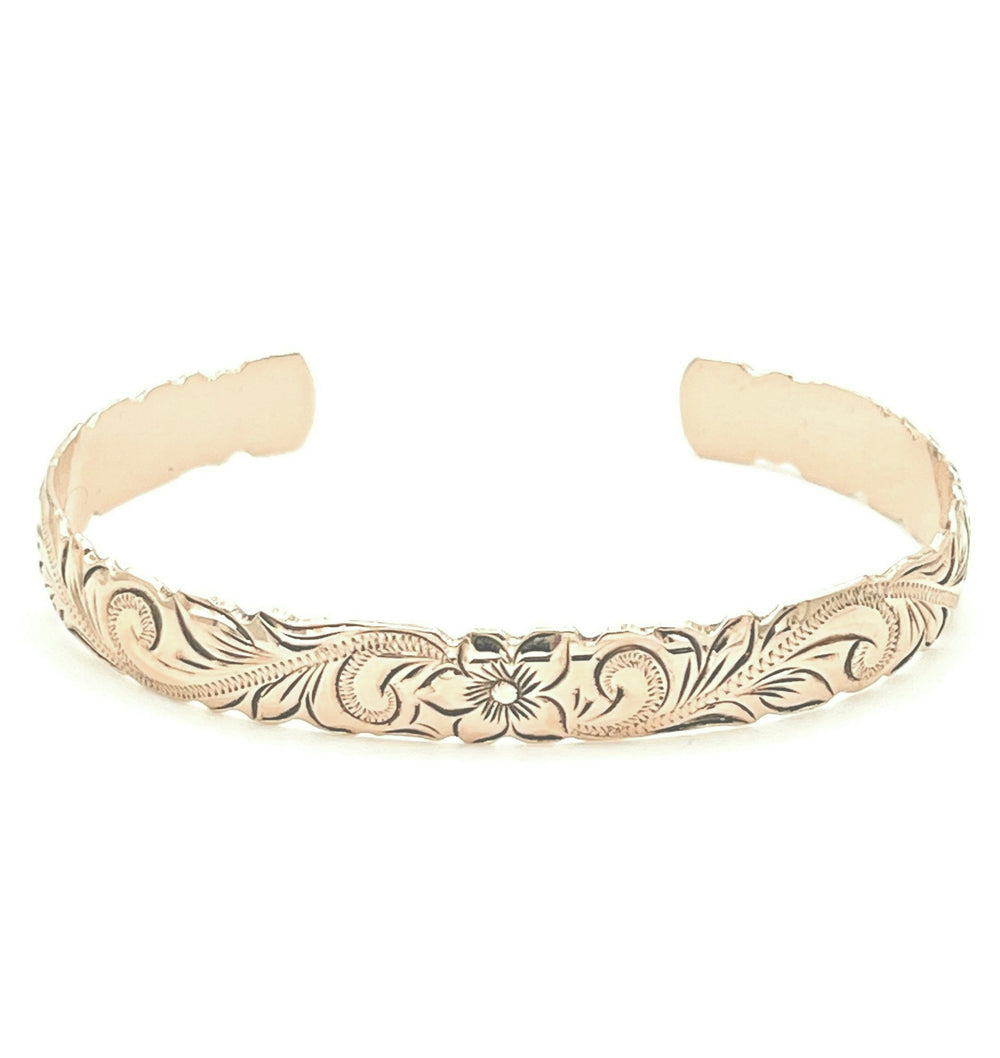 Gold 10mm cut out bangle
