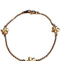 Gold plumeria bracelet 7inch