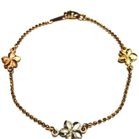 Gold plumeria bracelet 7inch