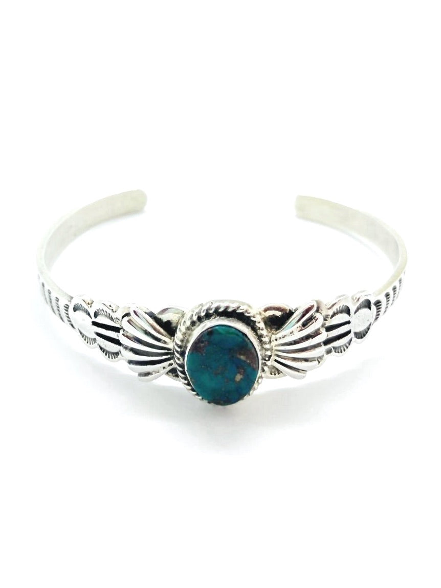 Silver turquoise bangle 6.5inch