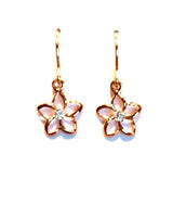 
              Gold plumeria with cz earring
            