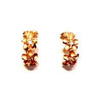 Gold plumeria with cz earring