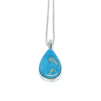 Silver turquoise pendant with chain