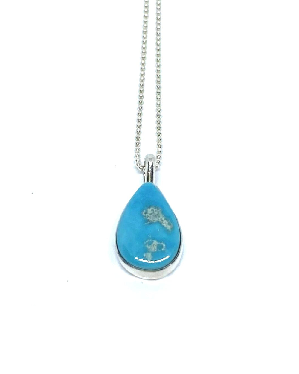 Silver turquoise pendant with chain