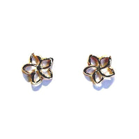 Gold plumeria earring