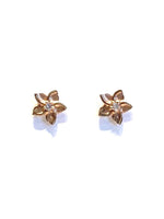 
              Gold plumeria with cz earring
            