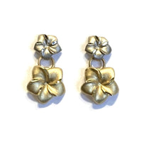 Gold plumeria earring